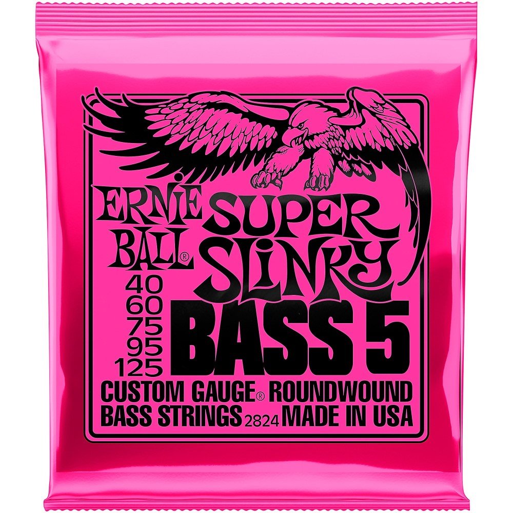 Ernie Ball Super Slinky Electric Nickel Wound 5-String Bass Set, .040 -.125