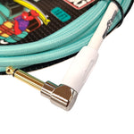 2 Pack Pig Hog Seafoam Green Right-Angle Instrument Cable, 10ft