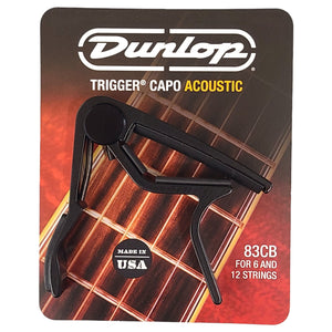 Dunlop Curved Black Acoustic Guitar Trigger Capo, 83CB