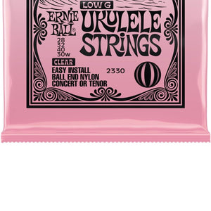 Ernie Ball Concert & Tenor Nylon Ball End Ukulele Strings Wound G, Clear (P02330)