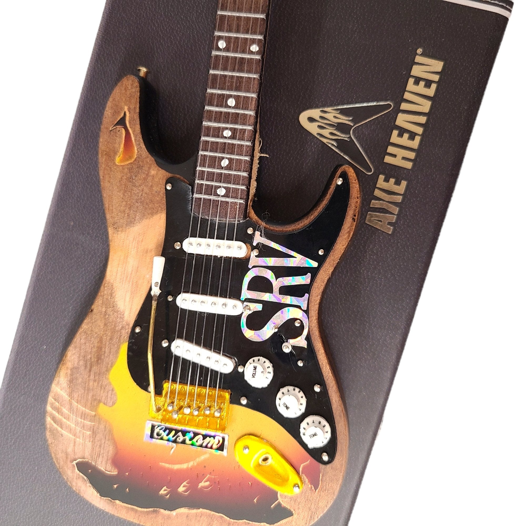 Axe Heaven Stevie Ray Vaughan Fender Stratocaster Mini Guitar Replica, SRV-040