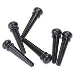 Black Brass Slotted Acoustic Guitar Bridge Pins (Pack of 6)