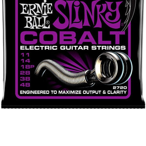 Ernie Ball 2720 Power Slinky Cobalt Electric Guitar Strings, .011-.048