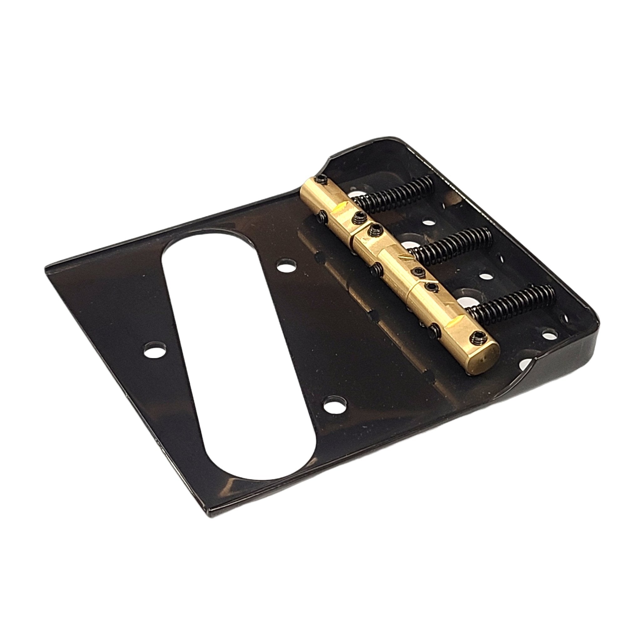 Telecaster Bridge w/Compensated Brass Saddles & Cut-Down Sides for Fender Tele Guitar (Black)