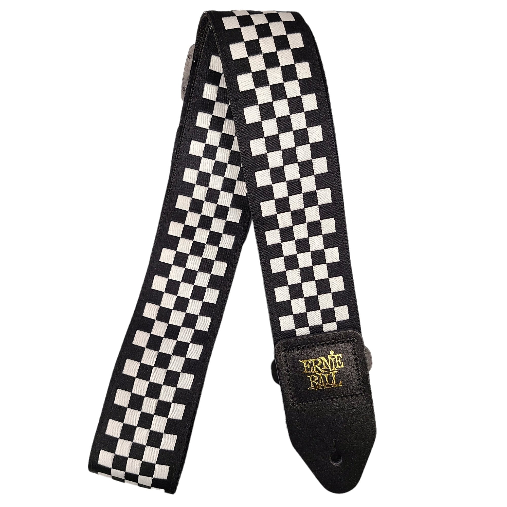 Ernie Ball Jacquard Guitar Strap 2 Inch Various Color Black and White Checkered