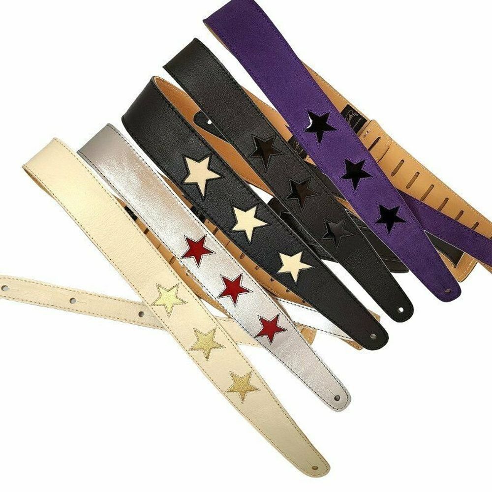 Henry Heller 2" Classic Star Leather Guitar Strap