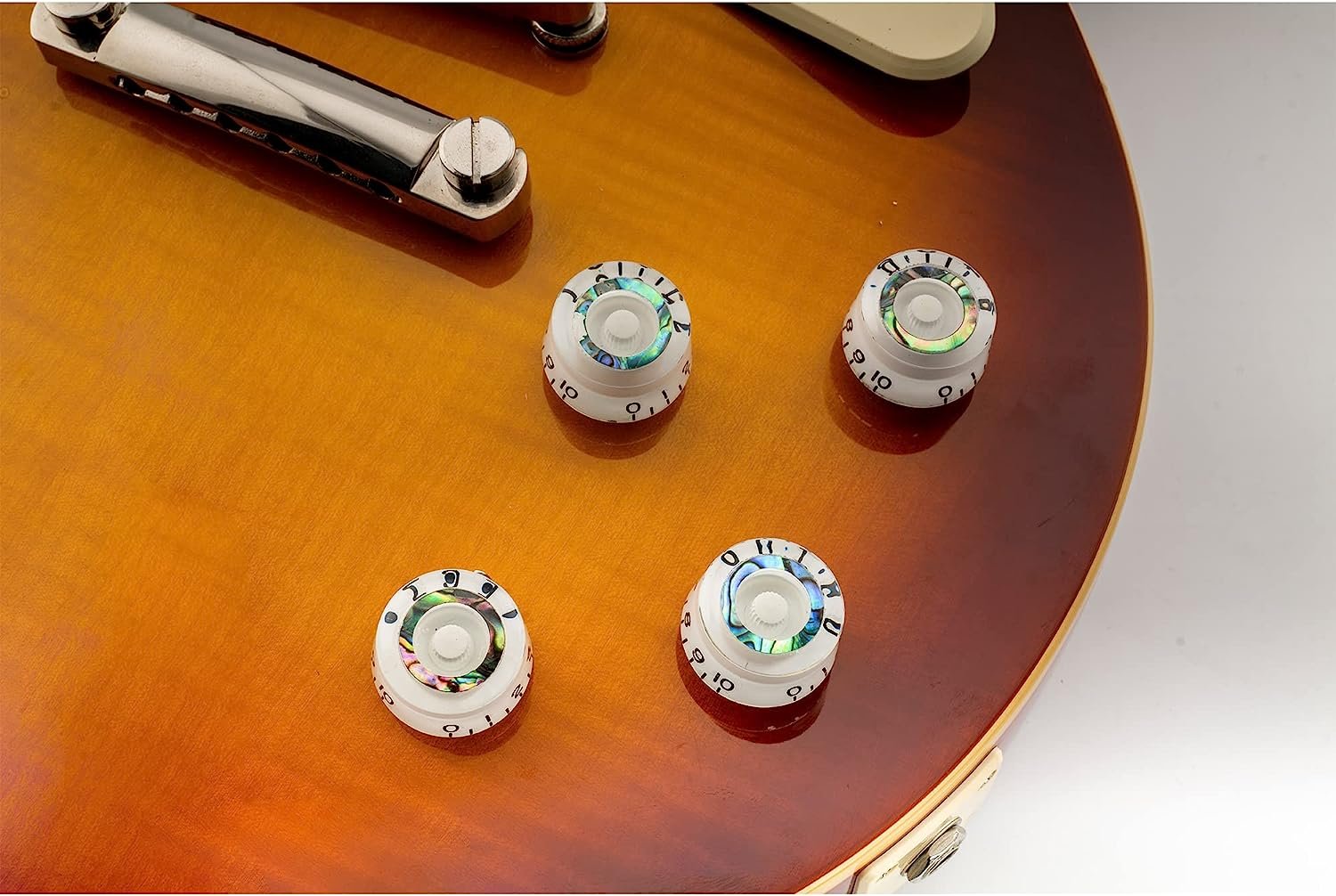 Abalone Circle Metric Control Guitar Knobs For Les Paul
