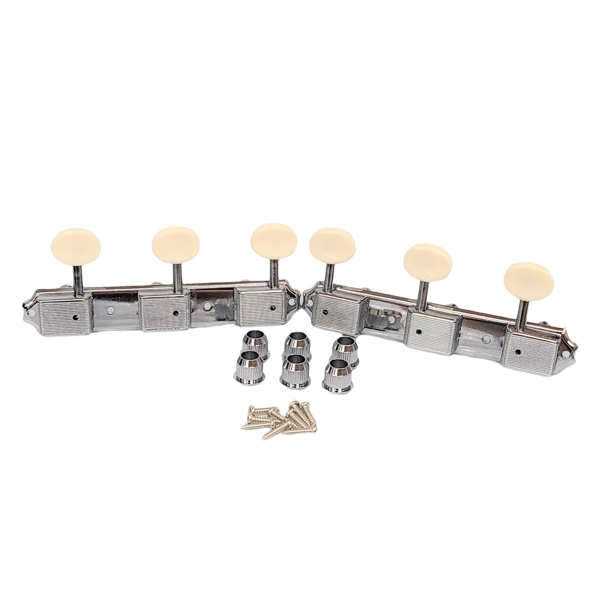 Vintage 3/Plate Chrome w/Aged White Tuning Pegs