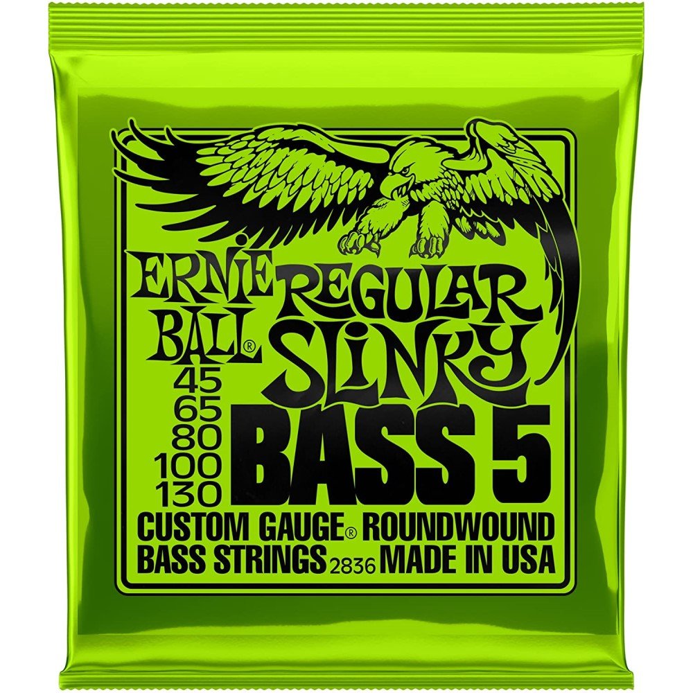 Ernie Ball Regular Slinky Nickel Round Wound 5-String Bass Set, .045-.130