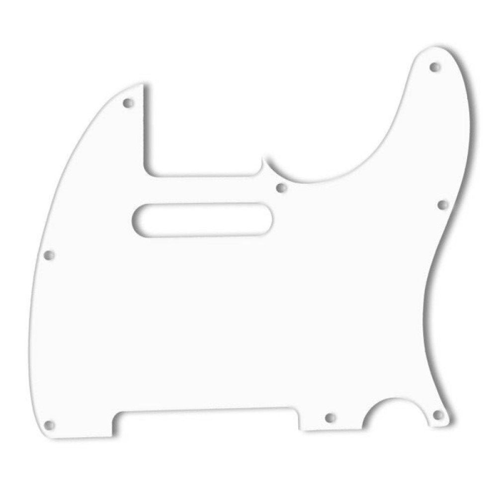 WD Music 3 Ply White Telecaster Guitar Pickguard