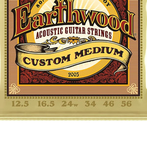 Ernie Ball Earthwood Custom Medium 80/20 Bronze Acoustic Guitar Strings, 12.5-56