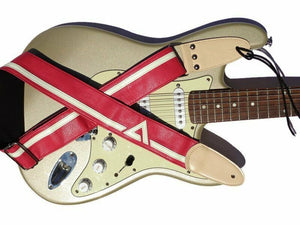 Racing Stripe Vinyl Leather Guitar Strap