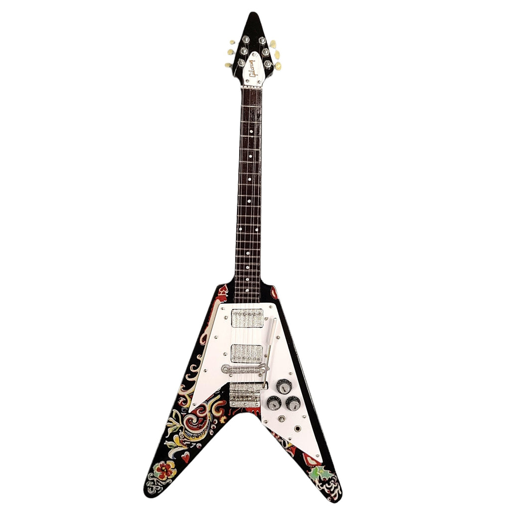 Axe Heaven Jimi Hendrix Gibson Psychedelic Flying V Mini Guitar Replica, GG-521