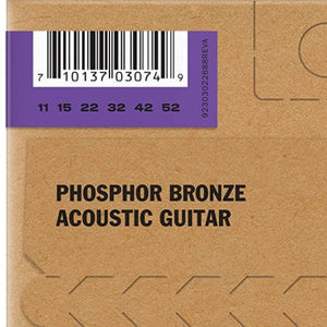 Dunlop Phosphor Bronze Medium Light Acoustic Guitar Strings, .011-.052