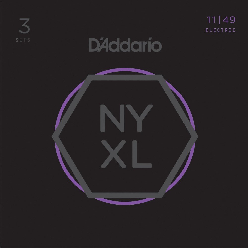 D'Addario NYXL Medium 3-Pack Electric Guitar Strings, .011-.049