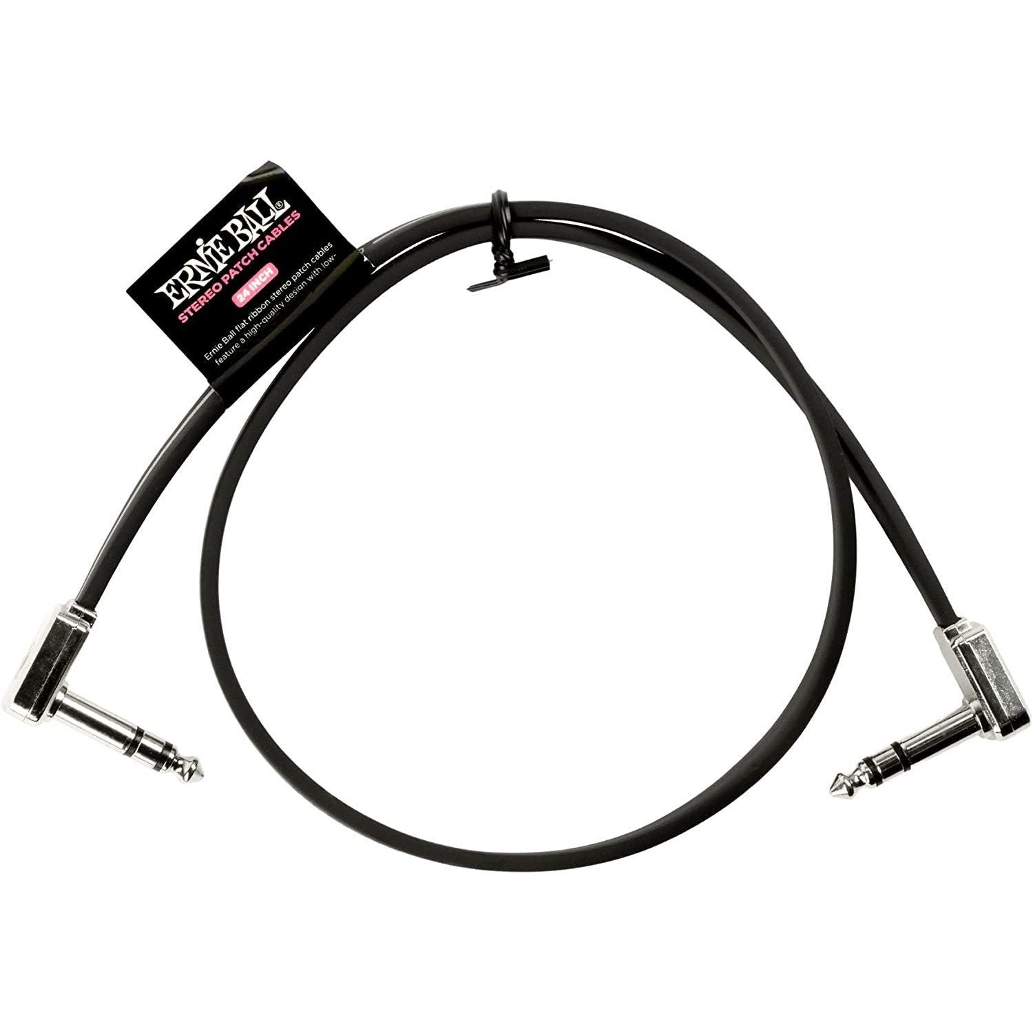 Ernie Ball Single Stereo Flat Ribbon Patch Cable, Black