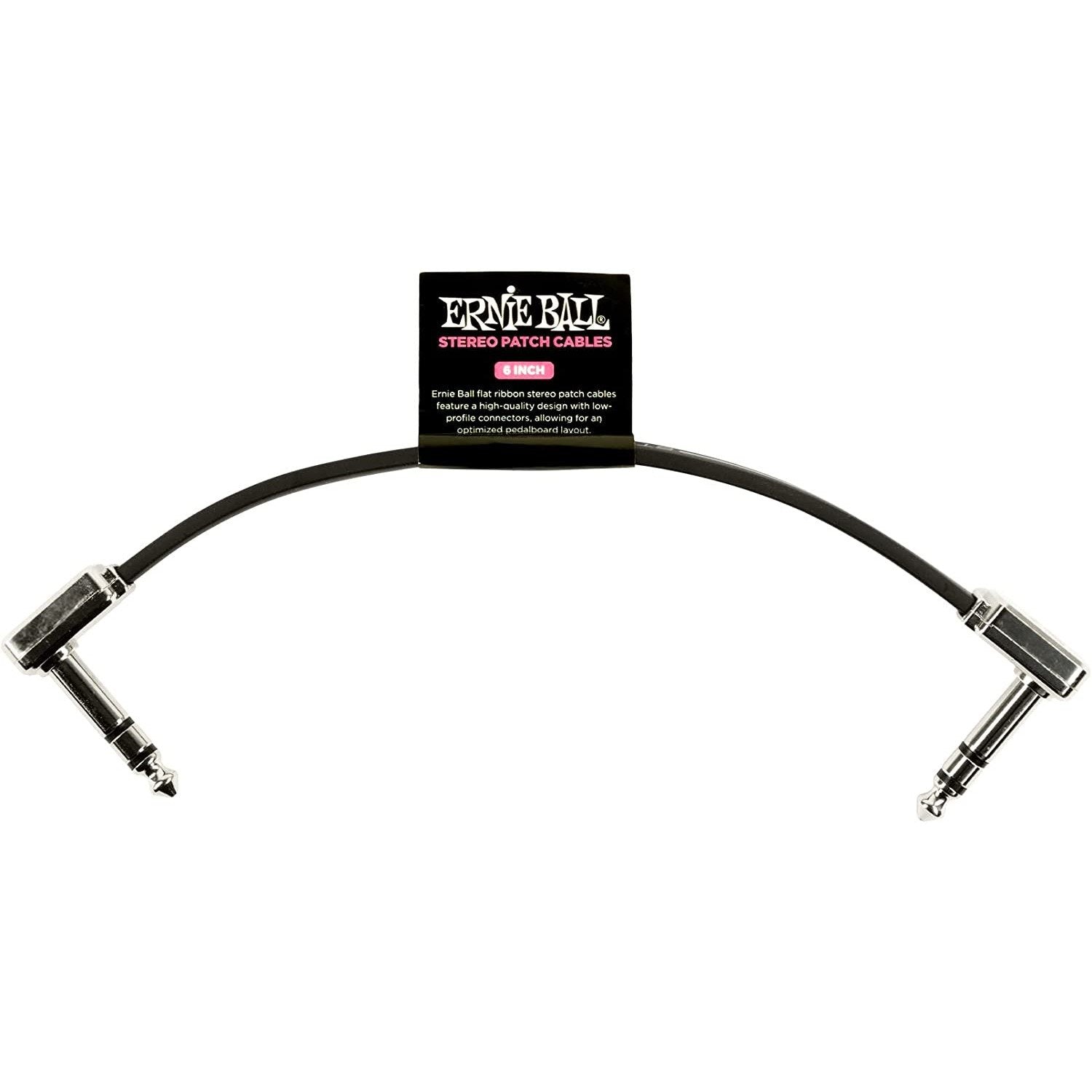 Ernie Ball Single Stereo Flat Ribbon Patch Cable, Black