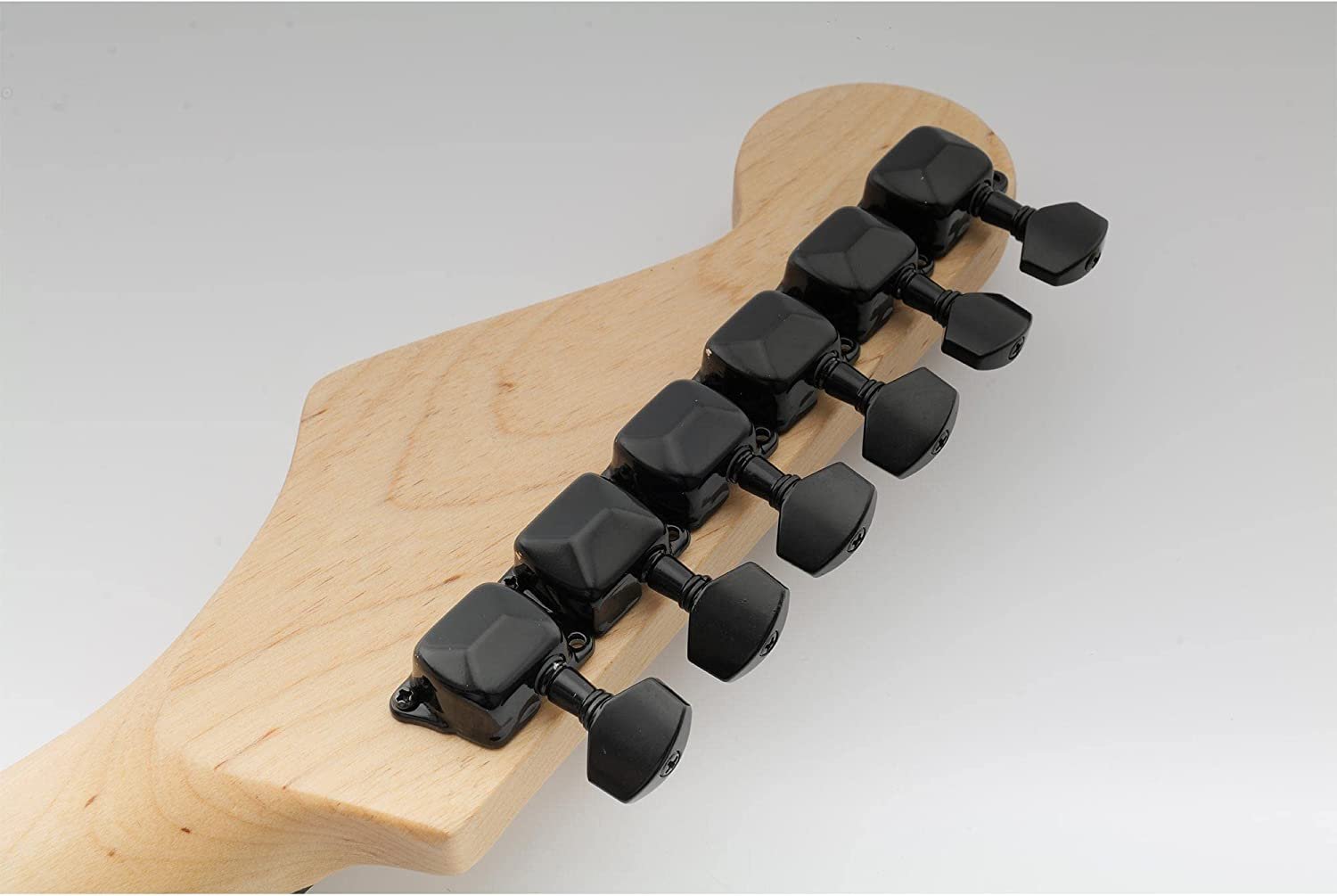 6-in-line Semi Sealed Guitar Tuning Pegs, Black