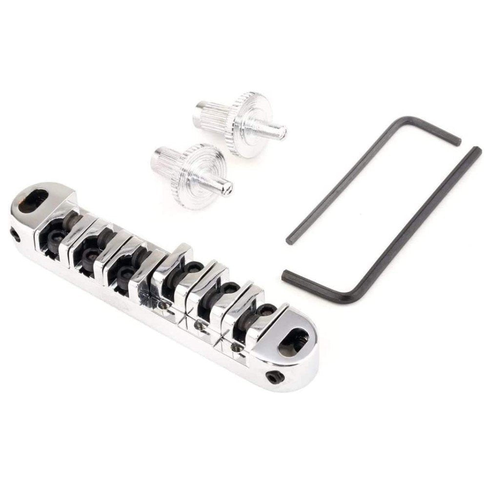 Roller Tune-O-Matic Saddle Bridge For Electric Guitar(Small Posts), Chrome
